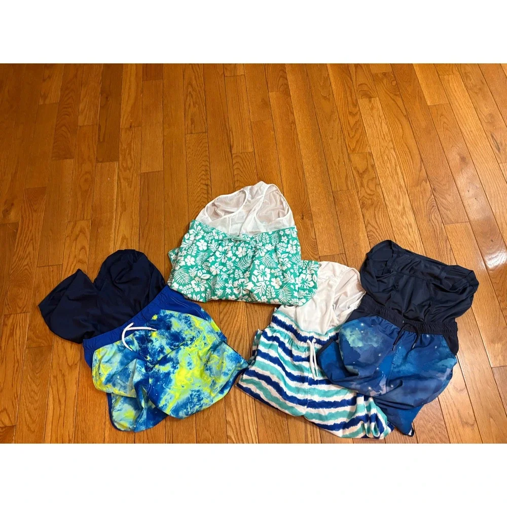 Bundle 4 Boys Swim Trunks Bundle Lands End Wonder Nation Spalding Large & XL